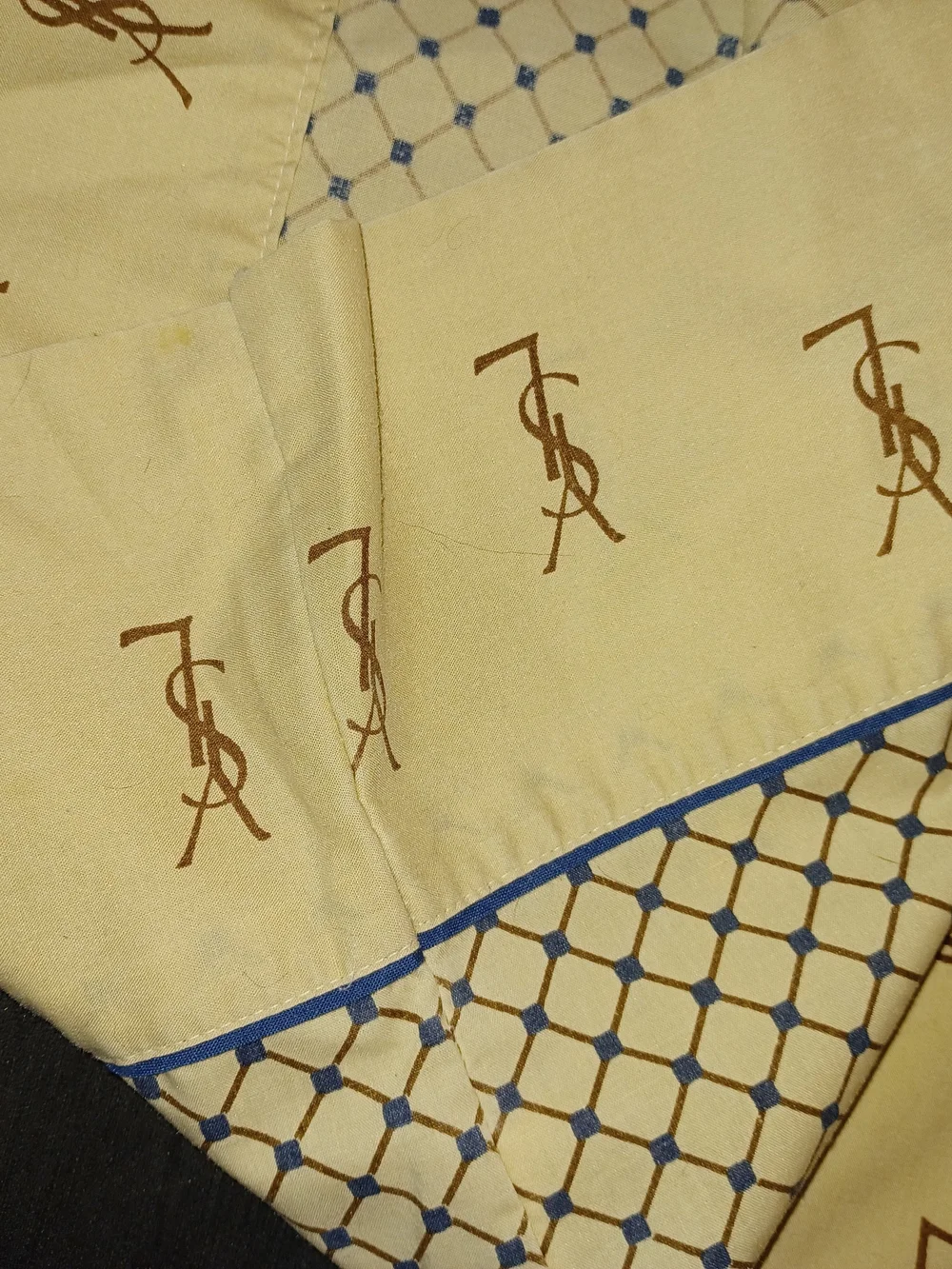 Vintage Yves Saint Laurent YSL Pair Of King Size Pillowcases